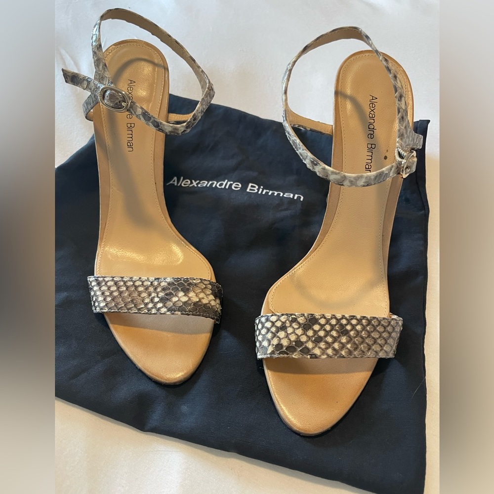 Alexandre Birman Python Sandals With Original Bag… - image 1
